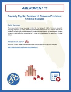 Florida Amendment 11 - Property Rights